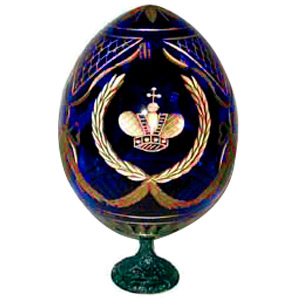 Buy Crown BLUE Faberge Style Egg Large at GoldenCockerel.com