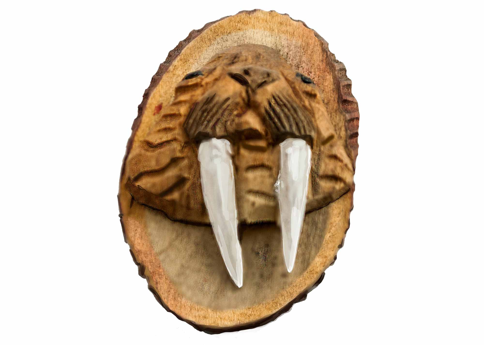 Buy Walrus Hand Carved Wildlife Magnet at GoldenCockerel.com