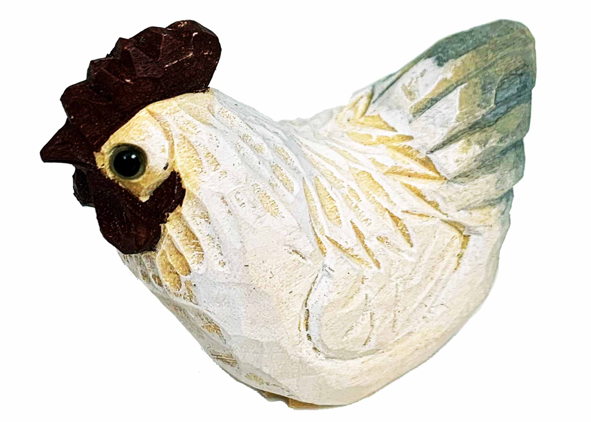 Buy Carved Chicken Hen Figurine at GoldenCockerel.com