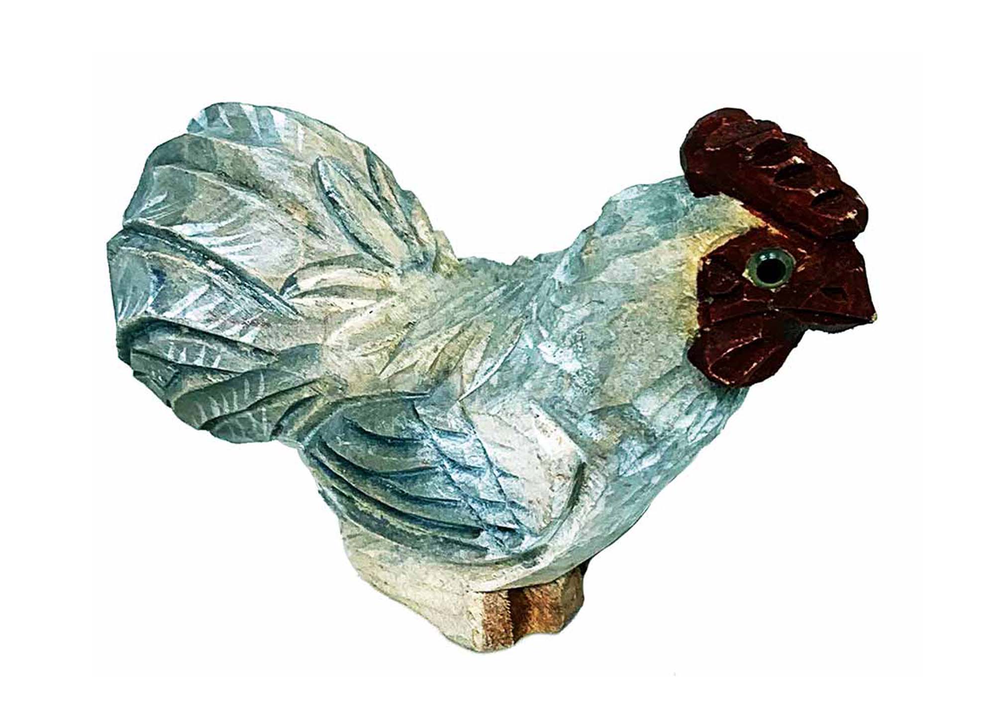 Buy Carved Chicken Rooster Figurine at GoldenCockerel.com