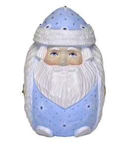 Buy Egg Shaped Santa Wood Carving 5" at GoldenCockerel.com