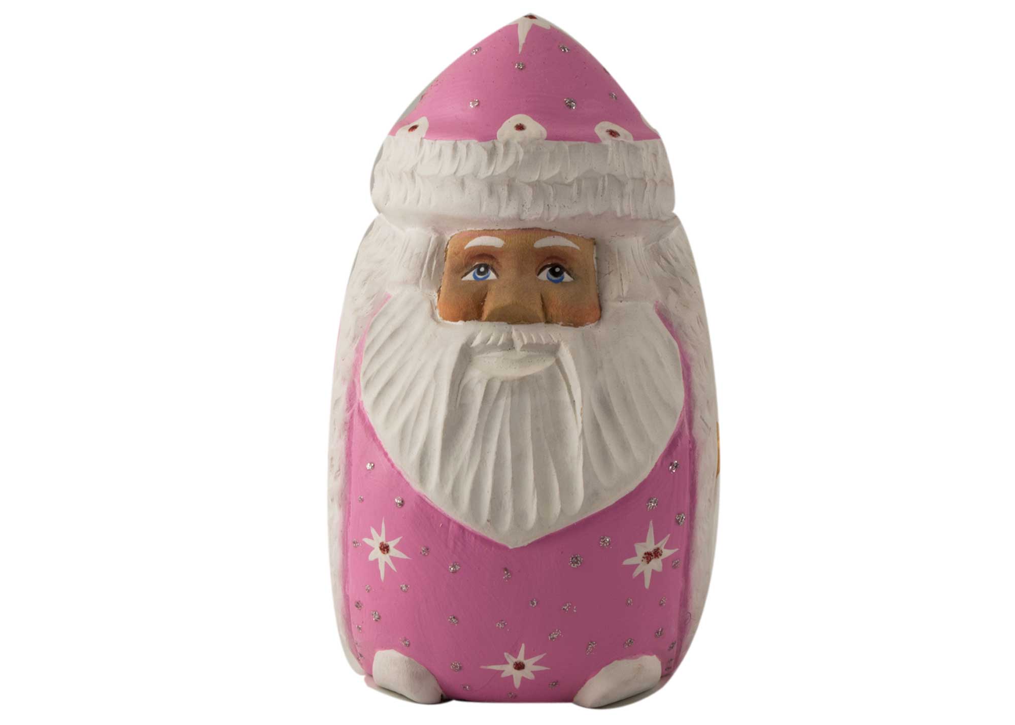 Buy Pink Carved Santa 5" at GoldenCockerel.com