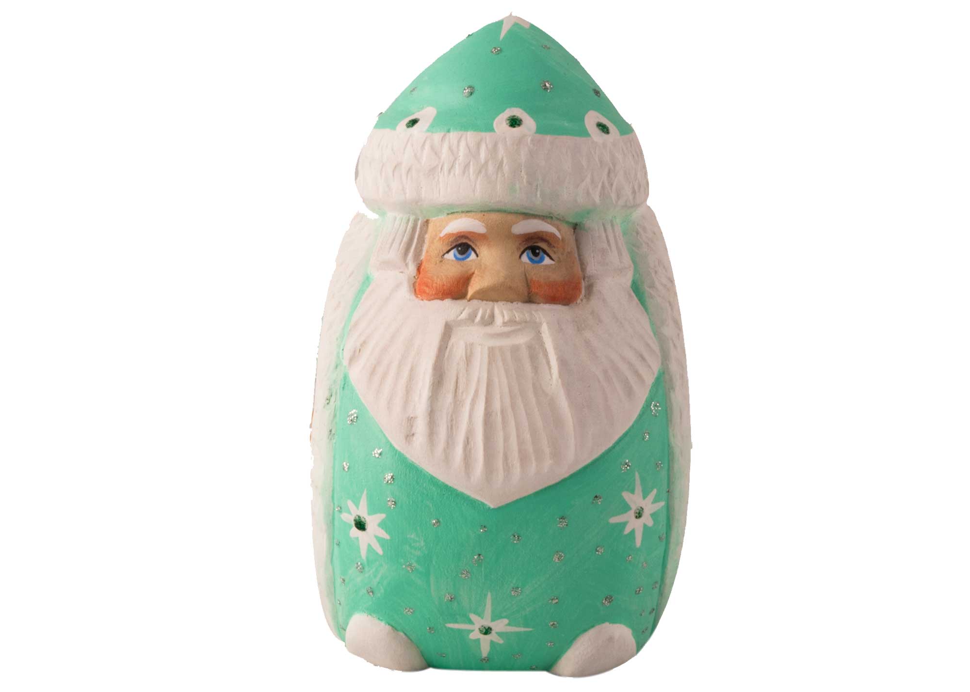 Buy Squatty Carved Santa Lt. Green 5" at GoldenCockerel.com