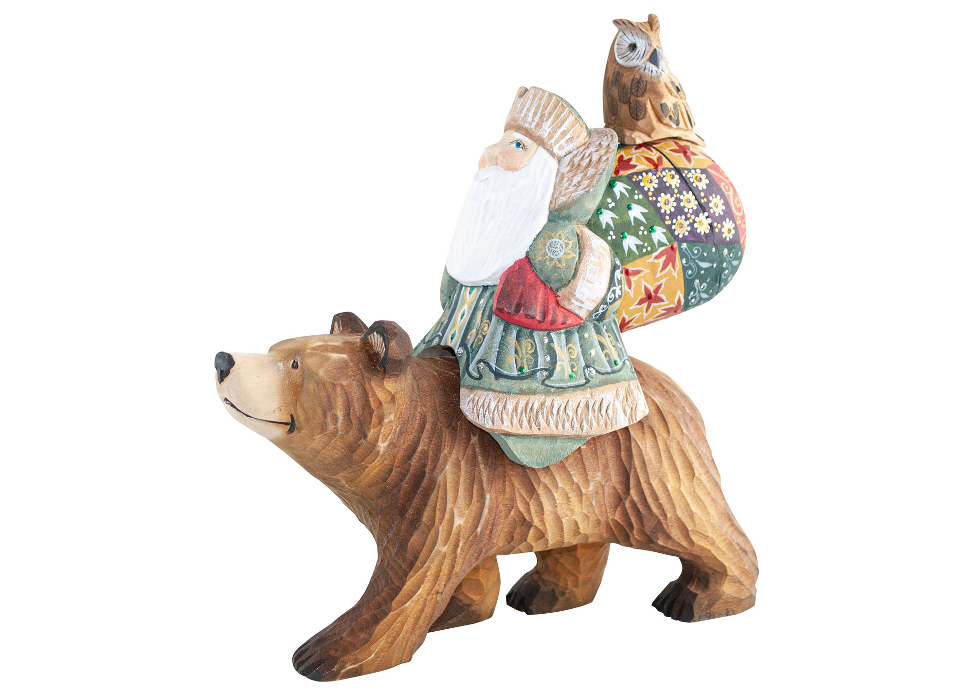 Buy Father Frost Box Riding Brown Bear at GoldenCockerel.com