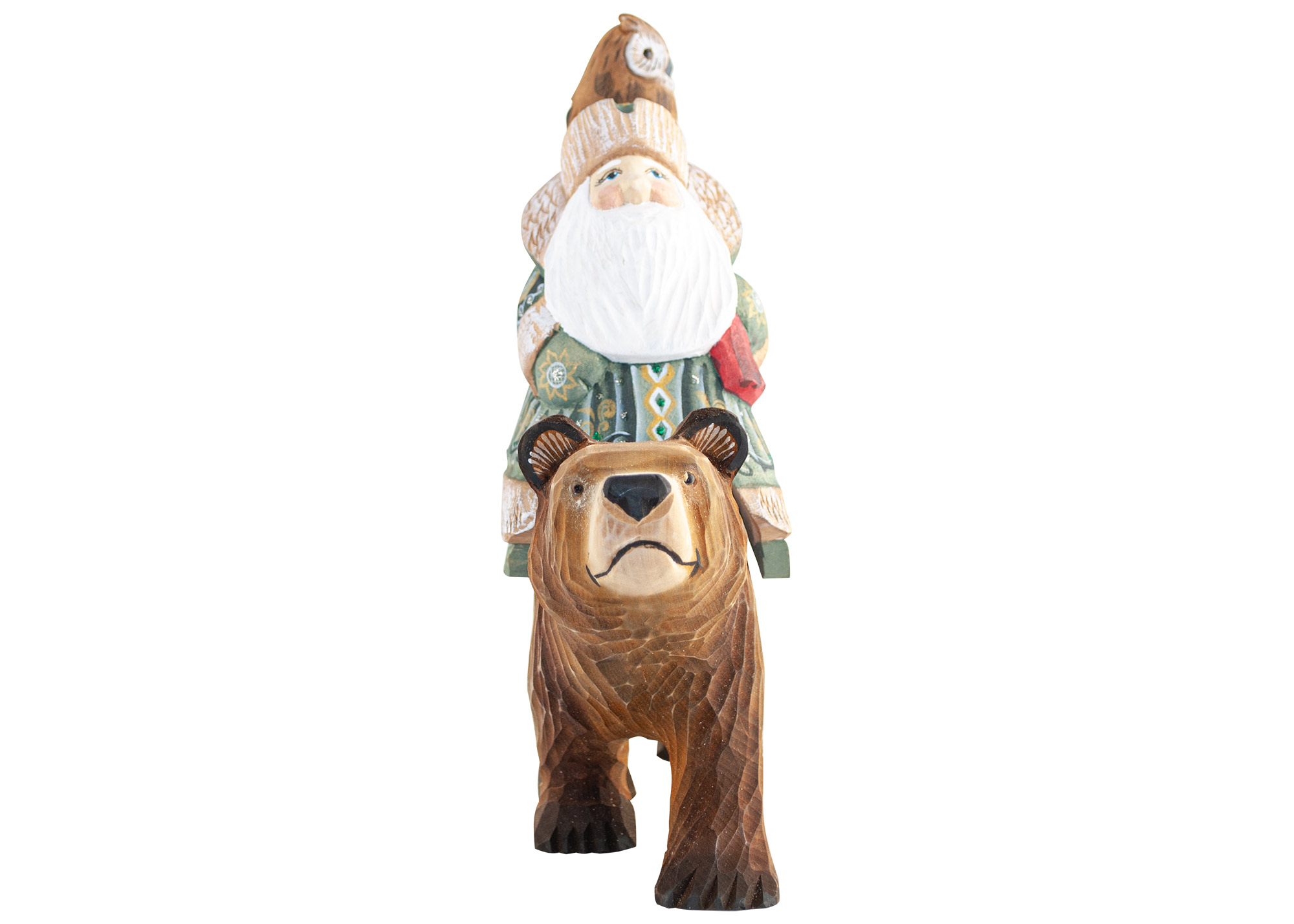 Buy Father Frost Box Riding Brown Bear at GoldenCockerel.com