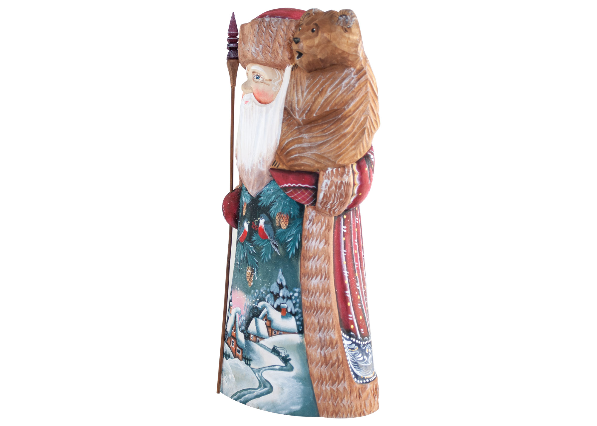 Buy Father Frost Christmas Village holding Bear Cub at GoldenCockerel.com