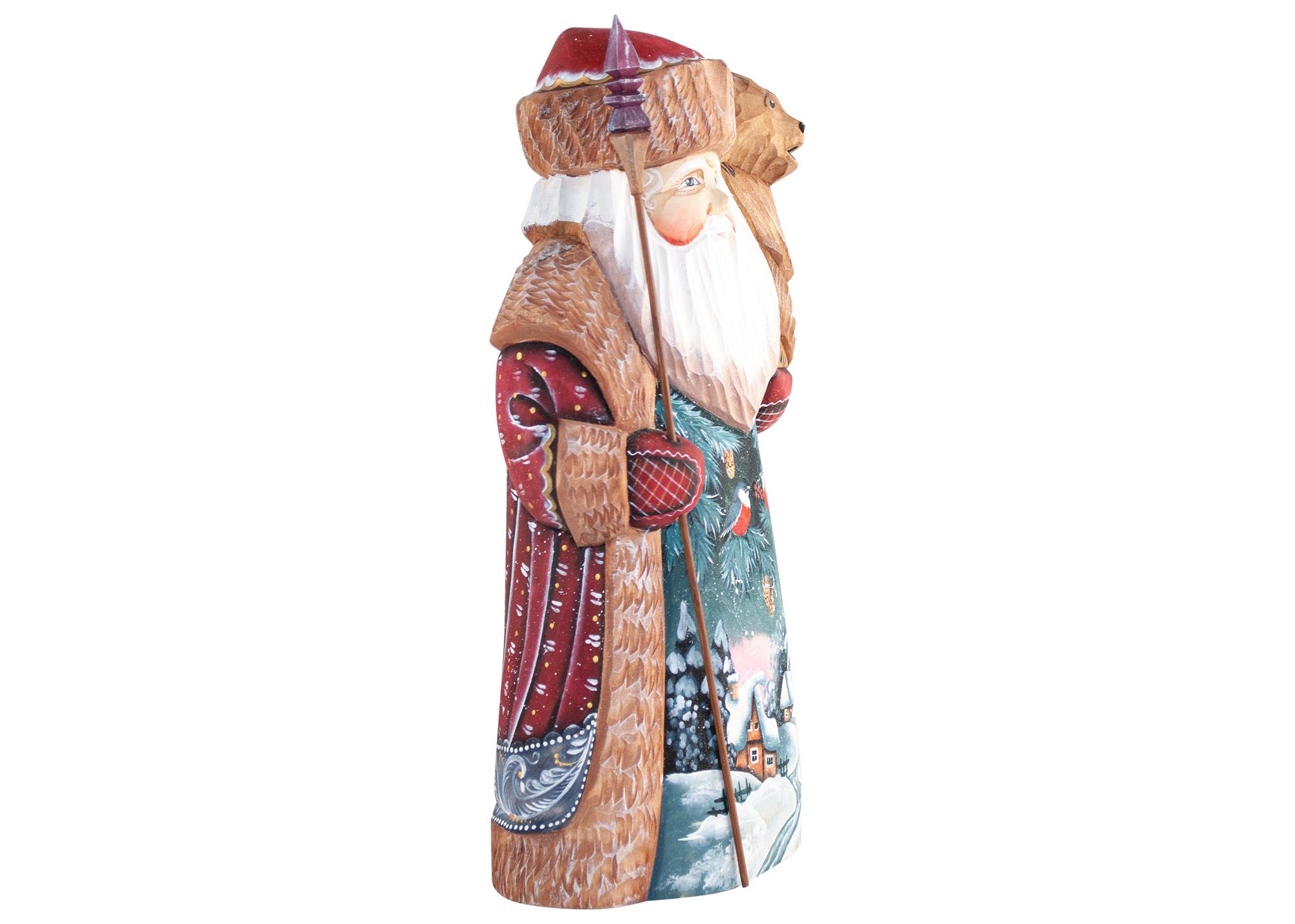 Buy Father Frost Christmas Village holding Bear Cub at GoldenCockerel.com