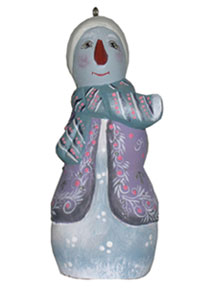 Buy Carved Snow Woman Ornament 5" at GoldenCockerel.com
