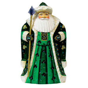 Buy Irish Santa Wood Carving 8.5" at GoldenCockerel.com