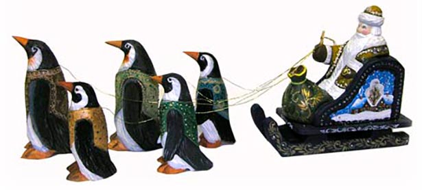 Buy With Penguins On Time Carving at GoldenCockerel.com