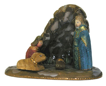 Buy Mini Carved Wooden Nativity Set 4" at GoldenCockerel.com