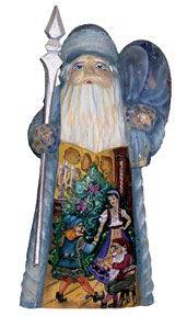 Buy Carved Santa with Snow White Scene 7" at GoldenCockerel.com