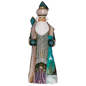 Buy Santa w/ Church Wood Carving 8.5" at GoldenCockerel.com