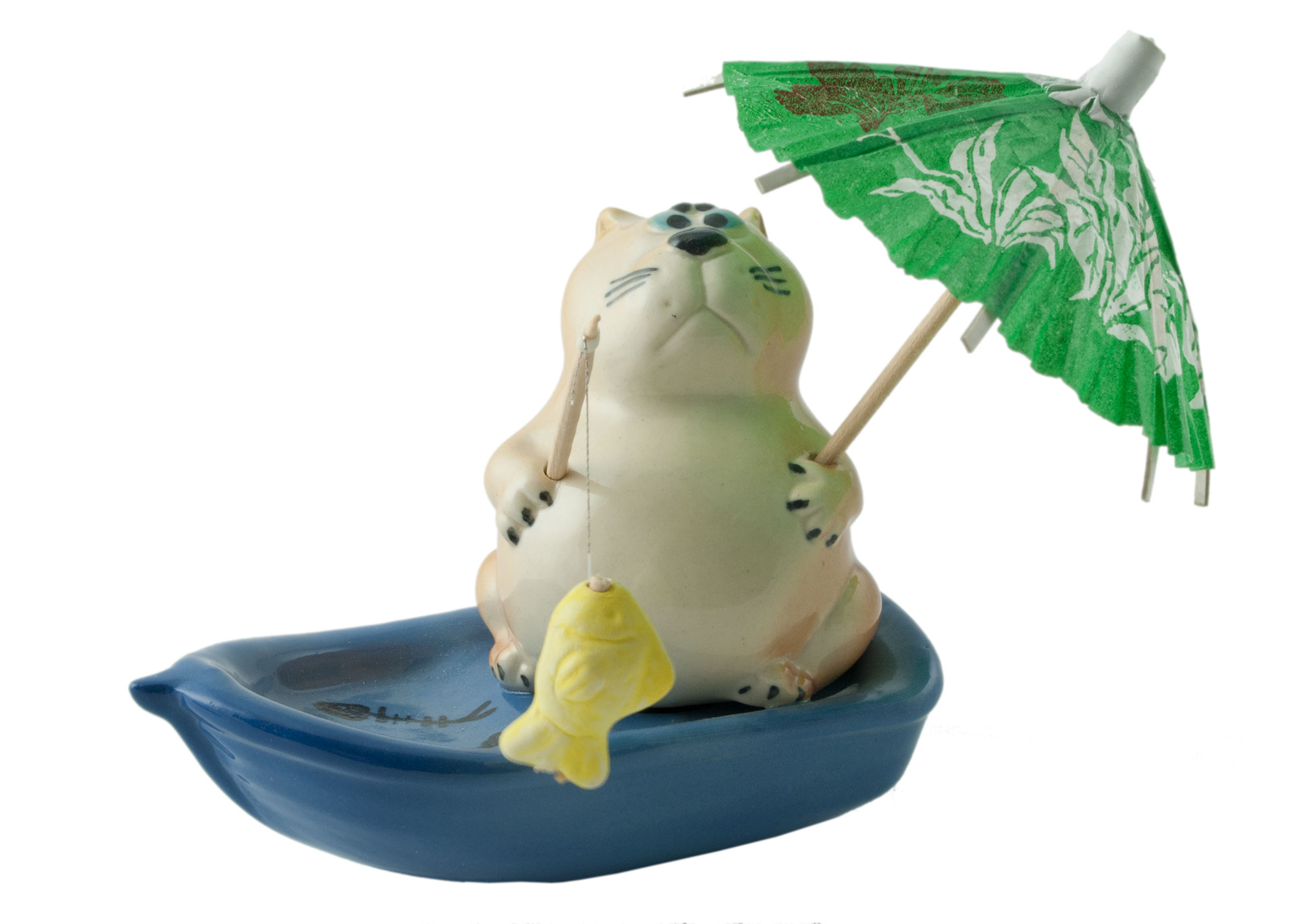 Buy Fat Cat in Boat Porcelain Figurine at GoldenCockerel.com