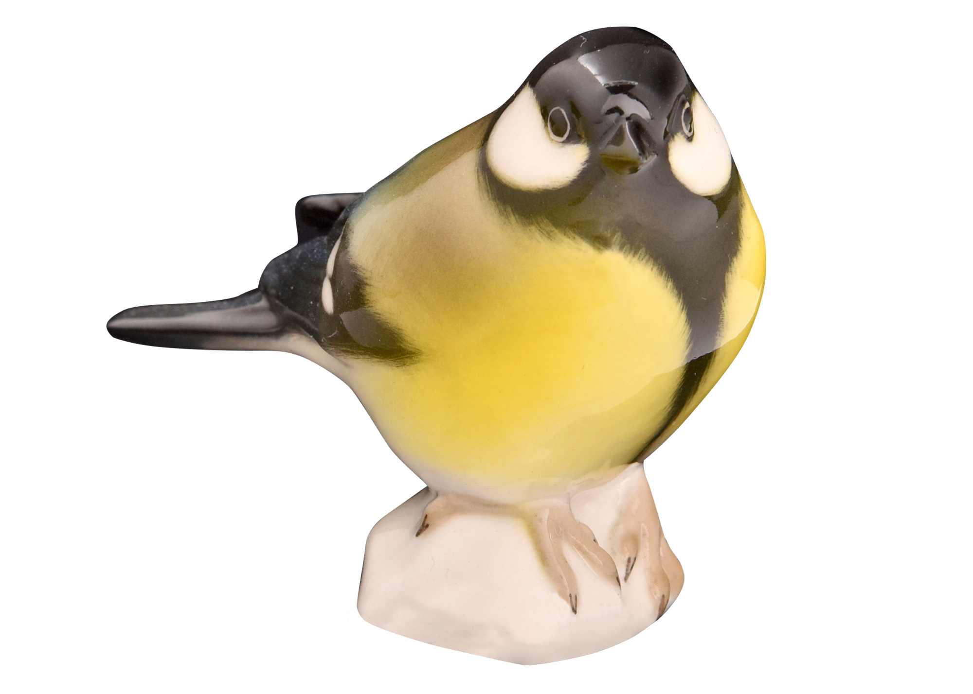 Buy European Great Tit Porcelain Bird Figurine 3"x3.5" at GoldenCockerel.com