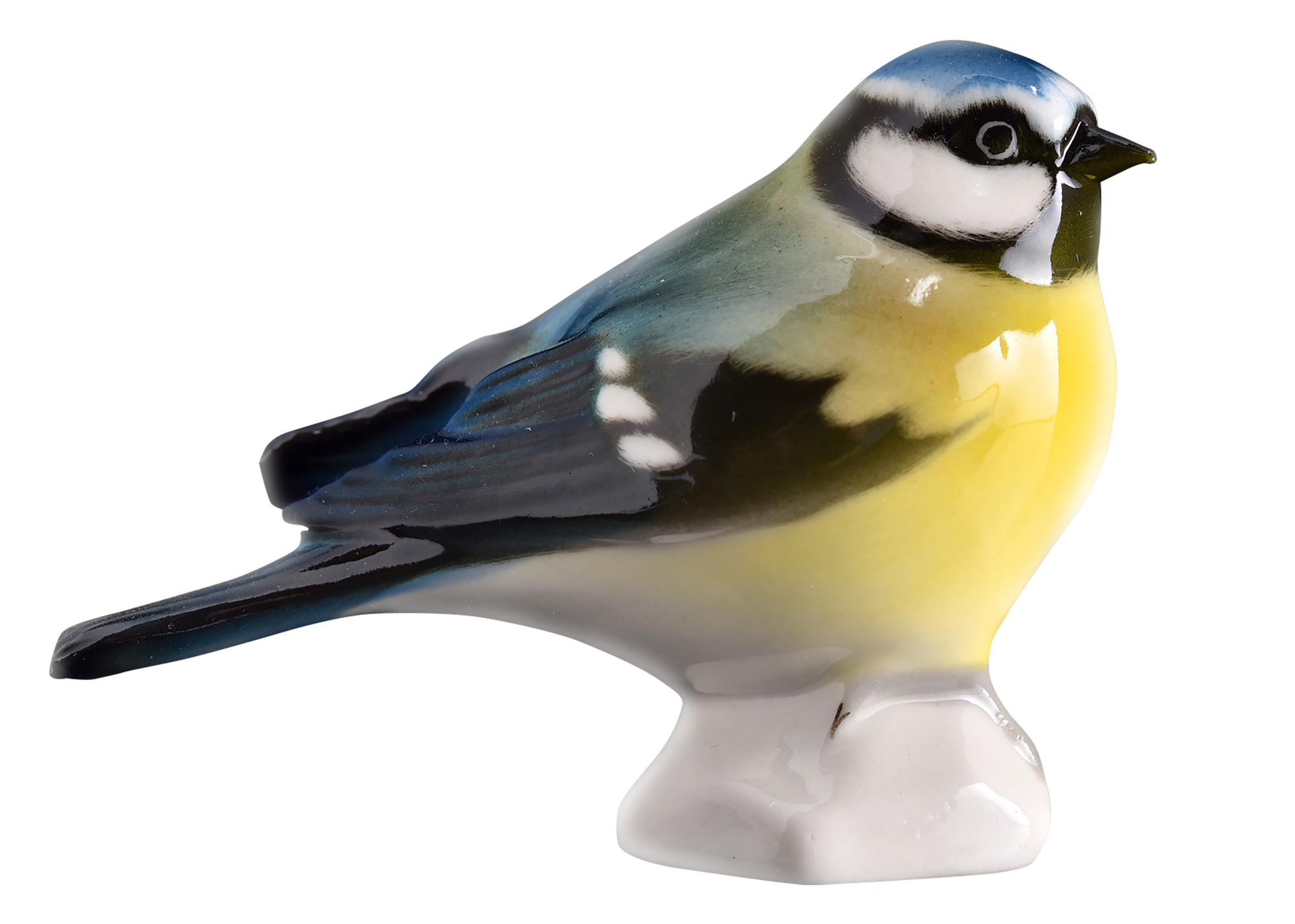 Buy Russian Azure Tit Porcelain Bird Figurine  3"x3.5" at GoldenCockerel.com