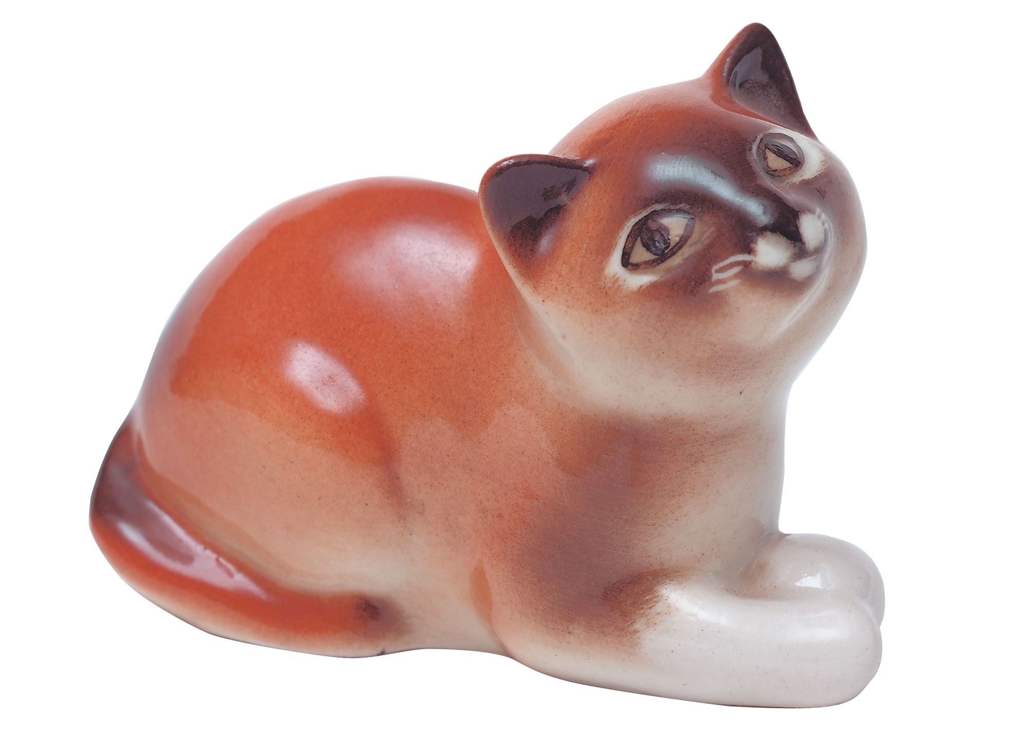 Buy Фарфоровая статуэтка "Котенок с мячом" (рыжий) at GoldenCockerel.com