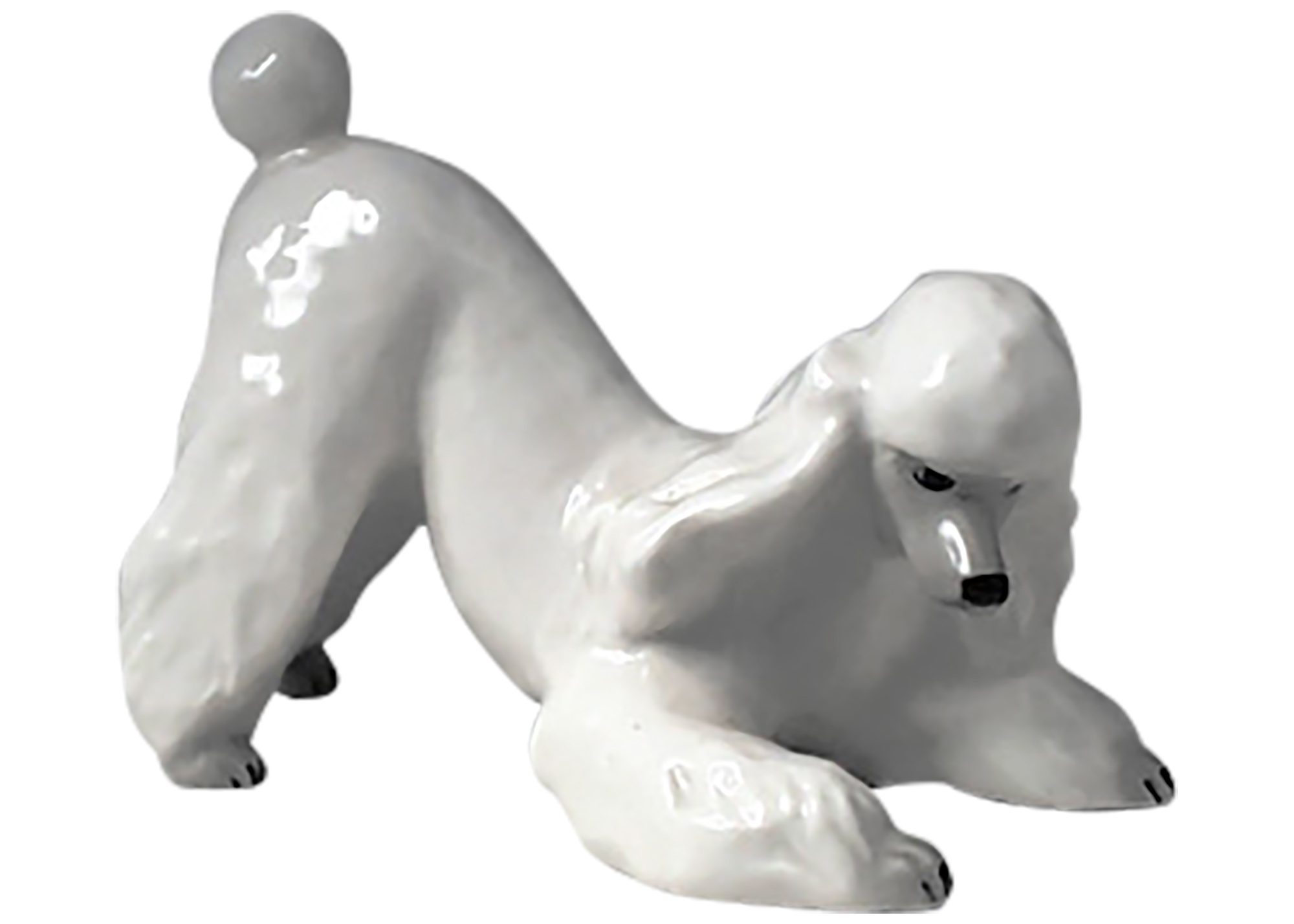 Buy White Poodle Playing Figurine at GoldenCockerel.com