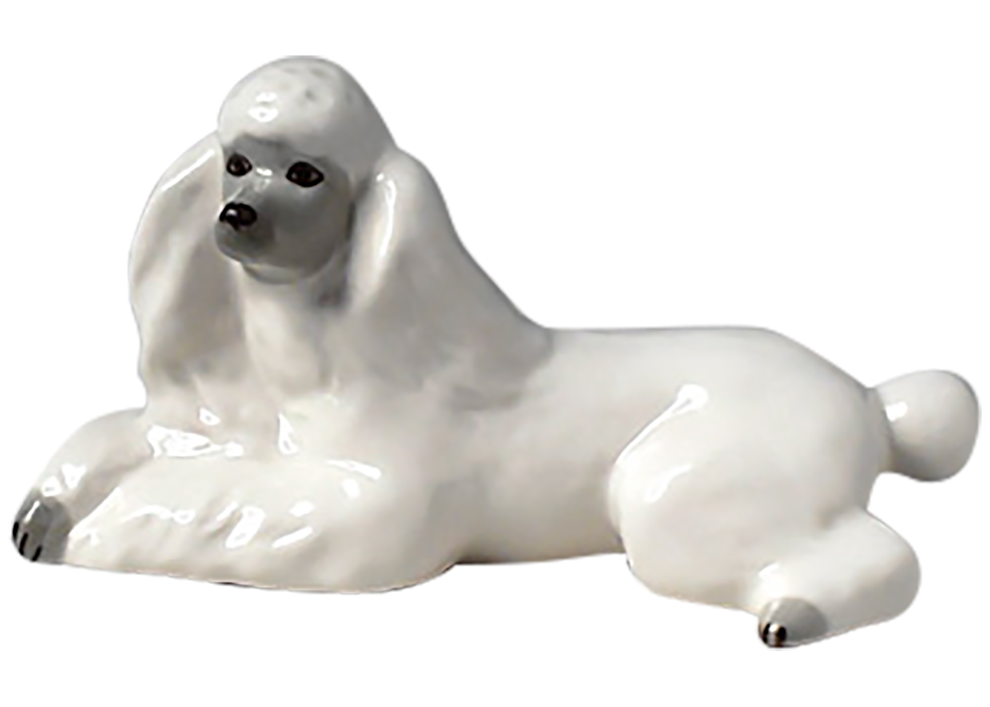 Buy White Poodle Figurine Lying Down at GoldenCockerel.com