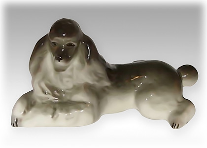 Buy Lying Grey Poodle Figurine at GoldenCockerel.com