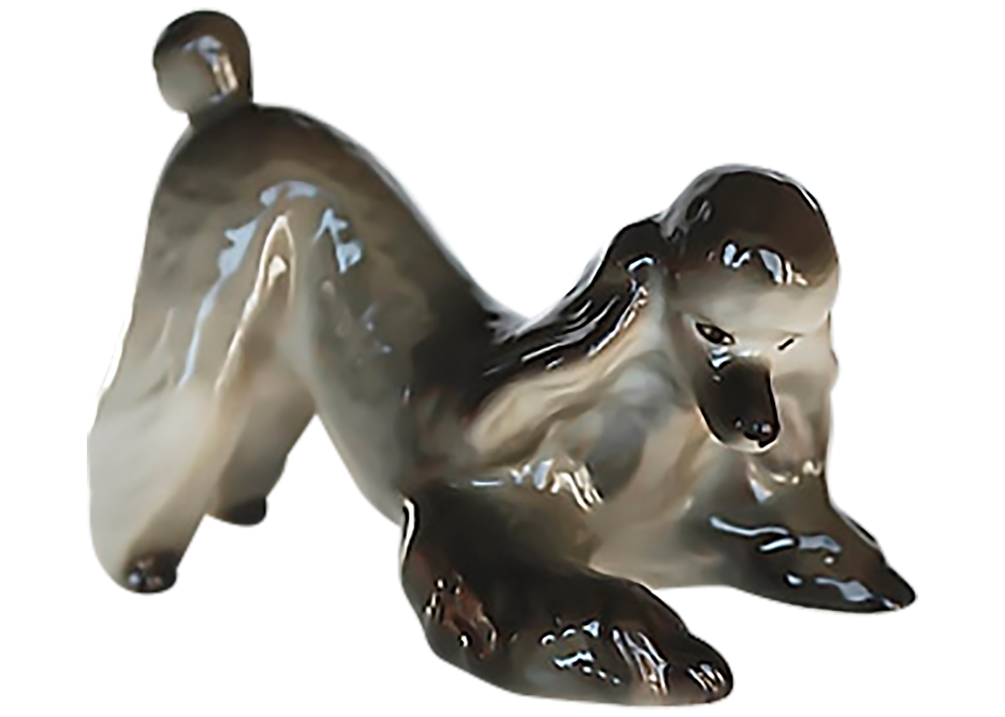 Buy Playing Grey Black Poodle Figurine at GoldenCockerel.com