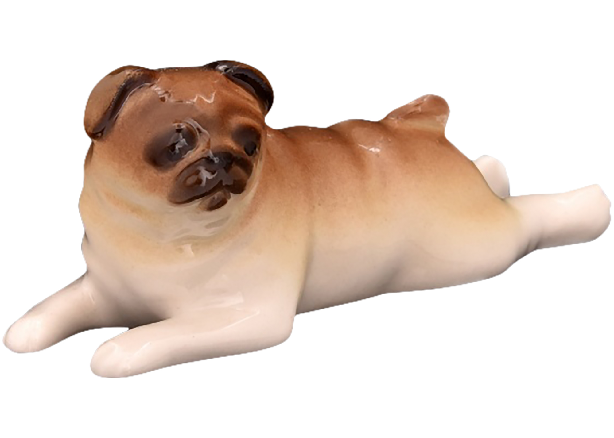 Buy Lying Pug Porcelain Figurine 3.7"x1.6" at GoldenCockerel.com