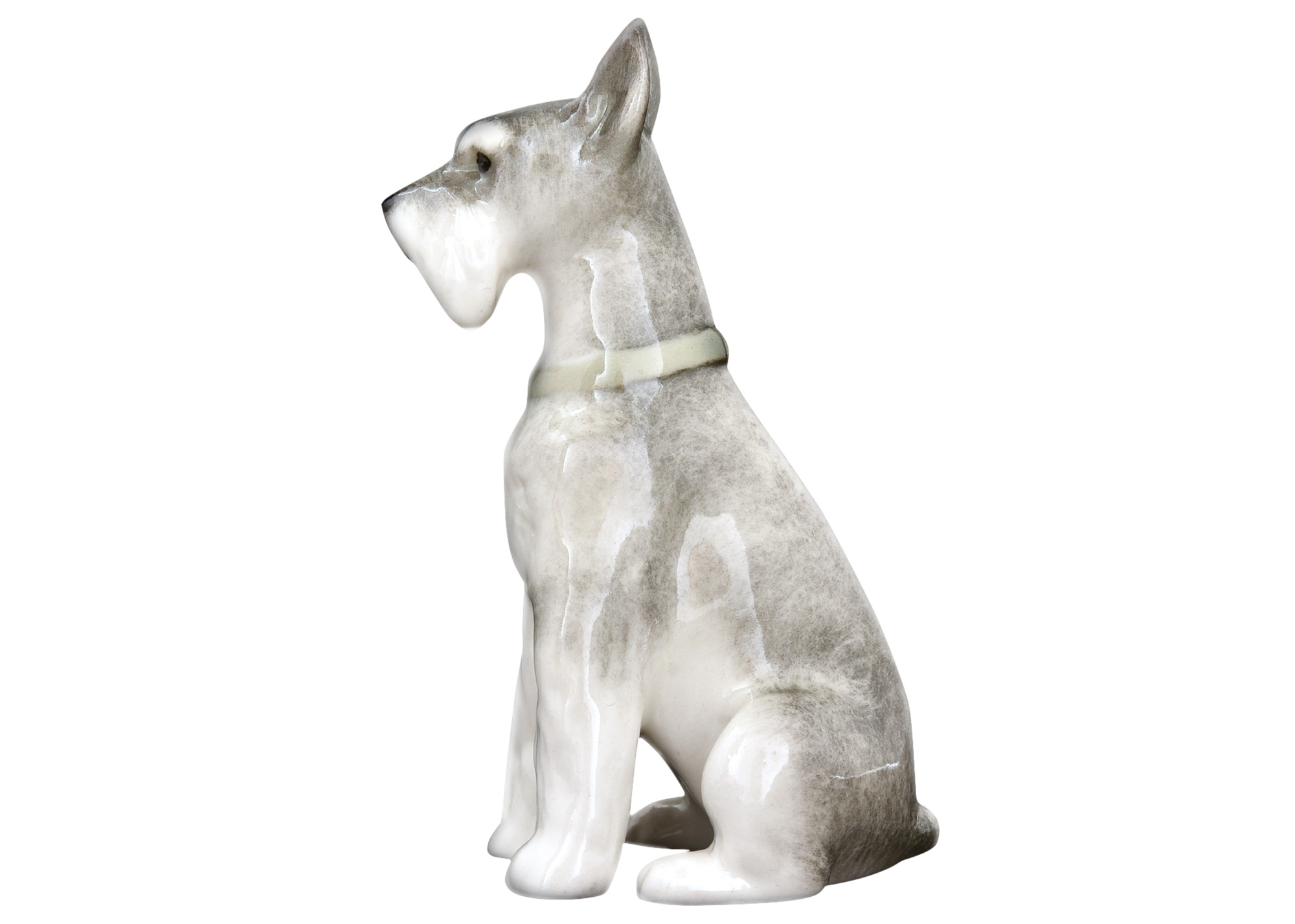 Buy Sitting Miniature Schnauzer 'Nora' Porcelain Dog Figurine 3.5" at GoldenCockerel.com