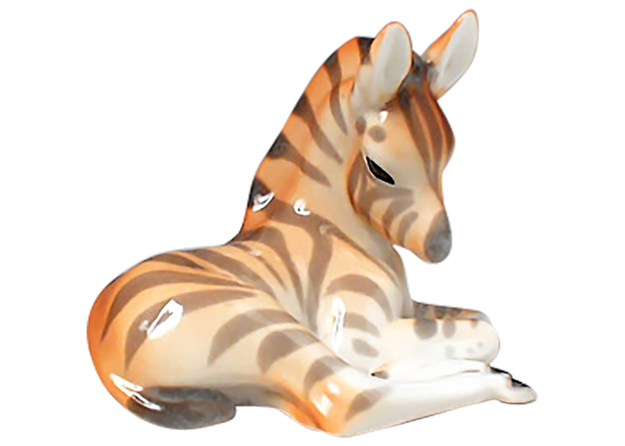 Buy Baby Zebra Lying Down Figurine at GoldenCockerel.com