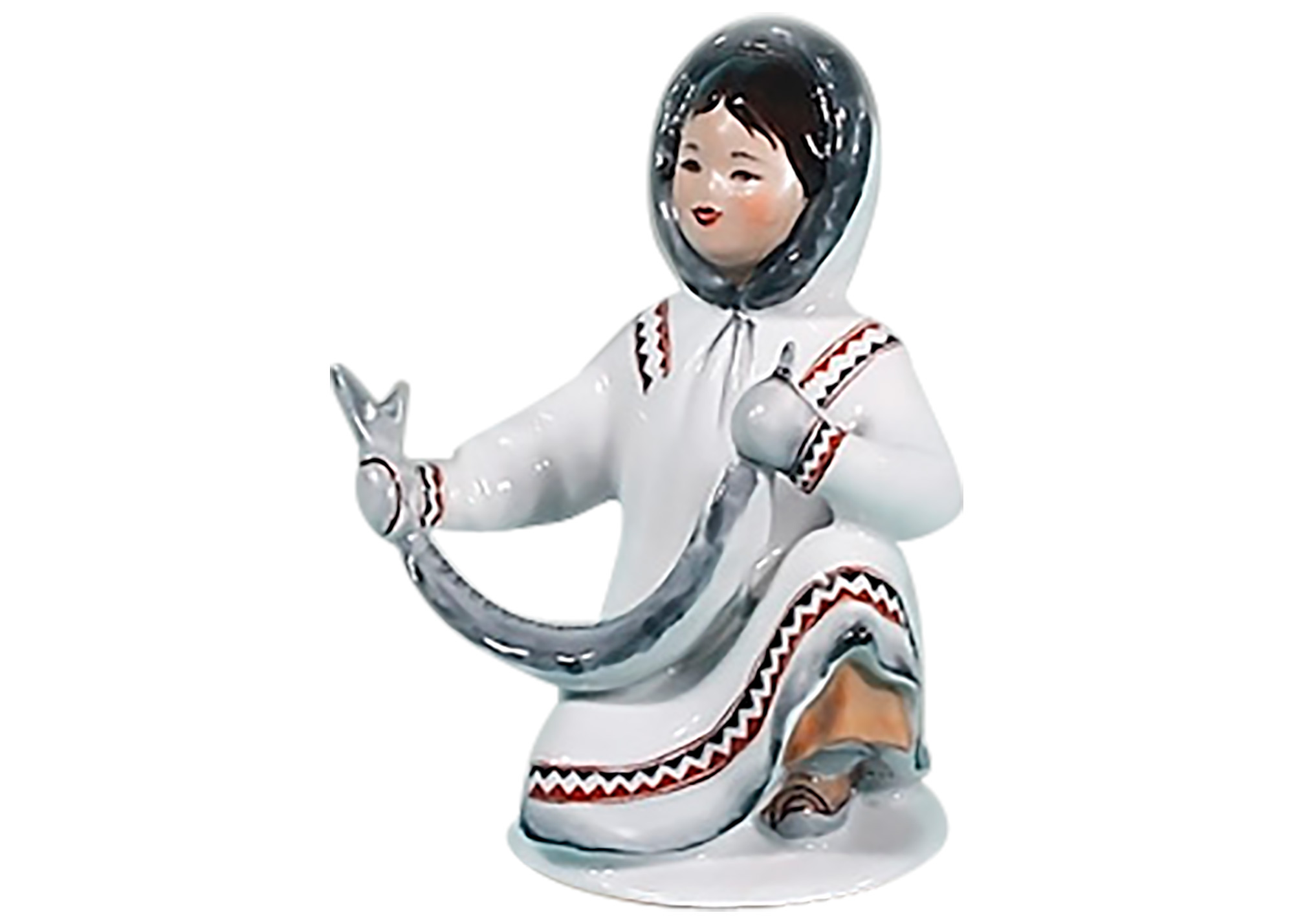 Buy Yakut Girl w/ Sturgeon Figurine at GoldenCockerel.com