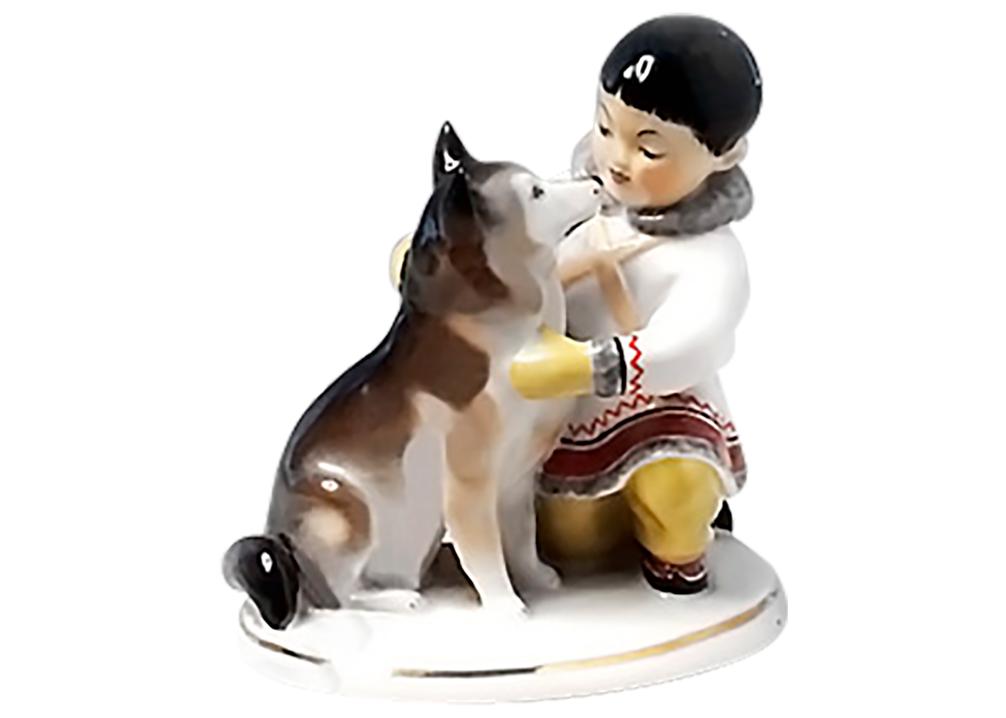 Buy Yakut Boy w/ Dog Figurine at GoldenCockerel.com