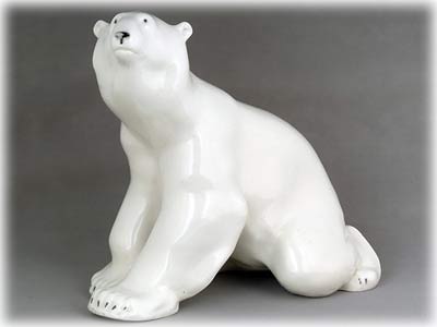 Buy Porcelain Polar Bear Sitting at GoldenCockerel.com