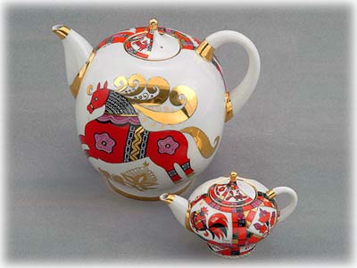 Buy Red Horse Double Teapot at GoldenCockerel.com