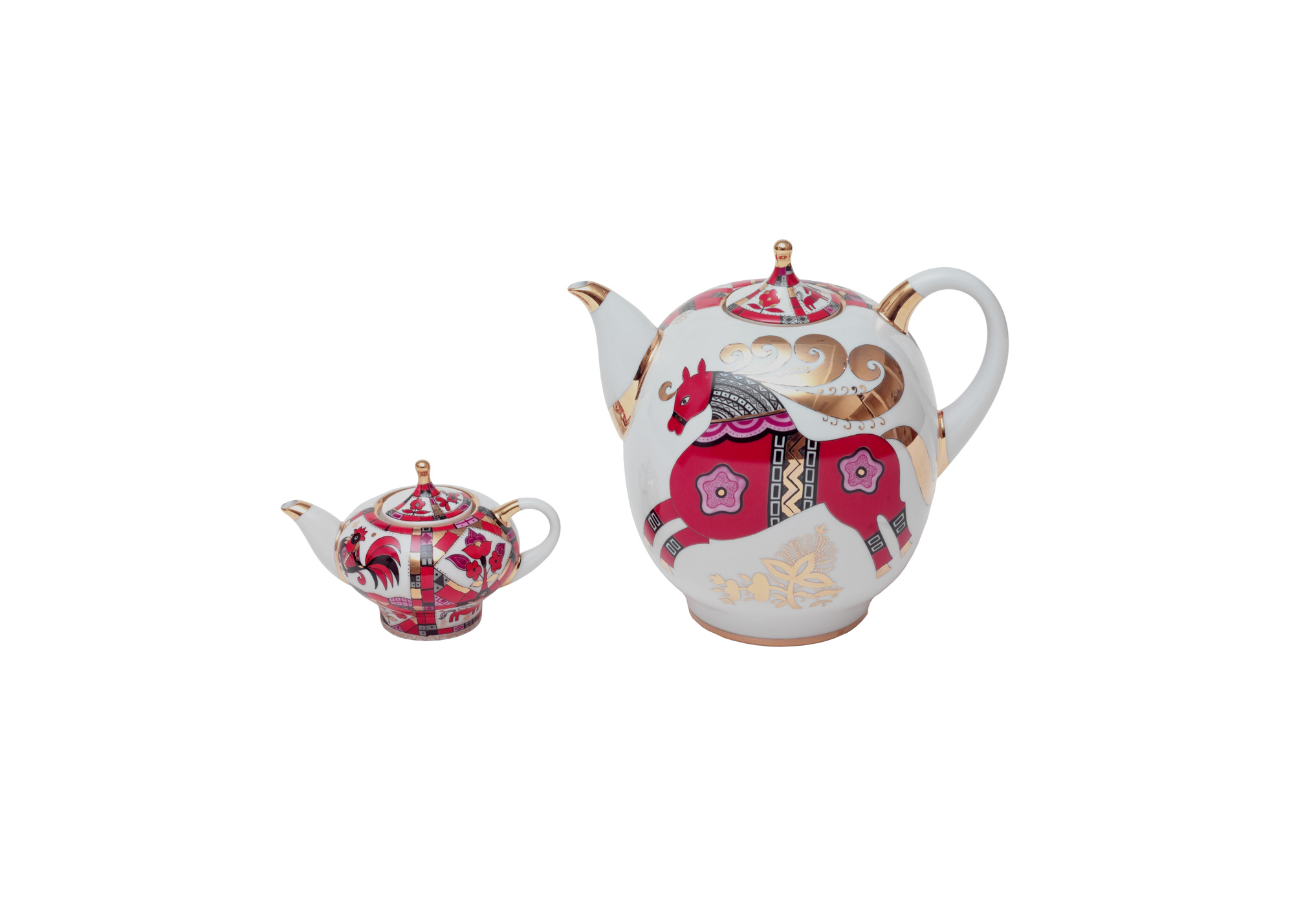Buy Red Horse Double Teapot at GoldenCockerel.com