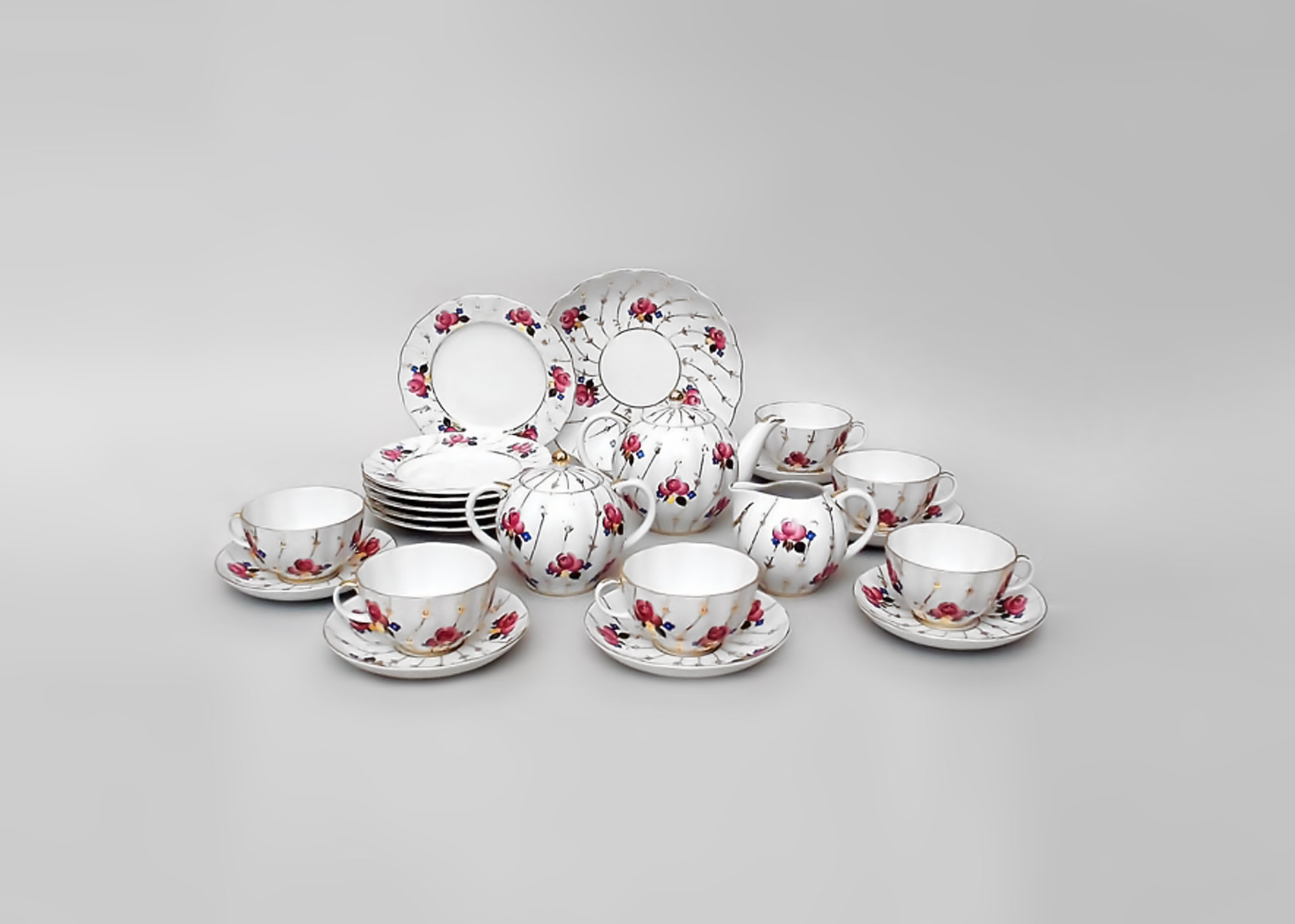 Buy Antique Roses Tea Set, 22 pcs at GoldenCockerel.com