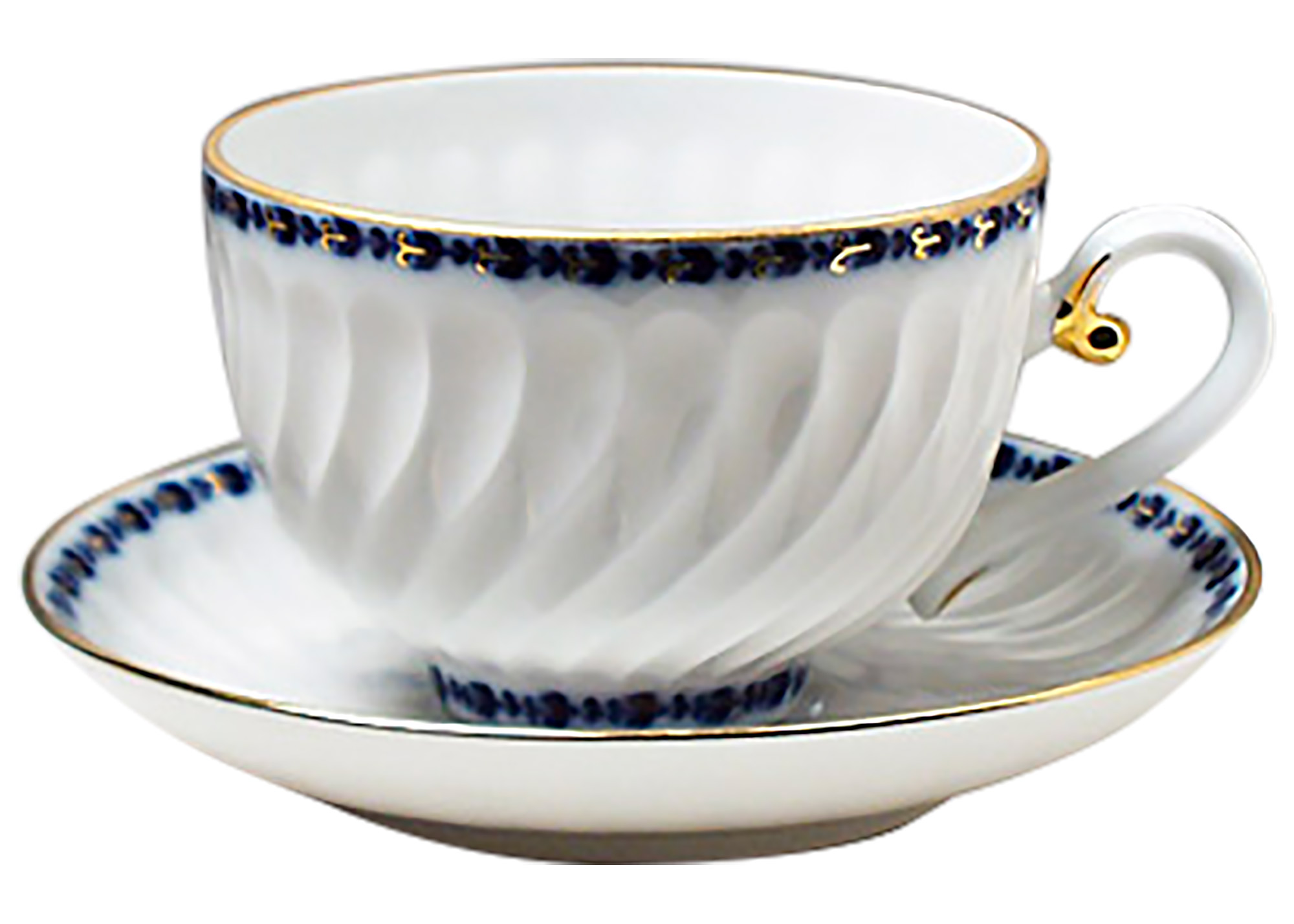 Buy Cobalt Frieze Cup and Saucer at GoldenCockerel.com