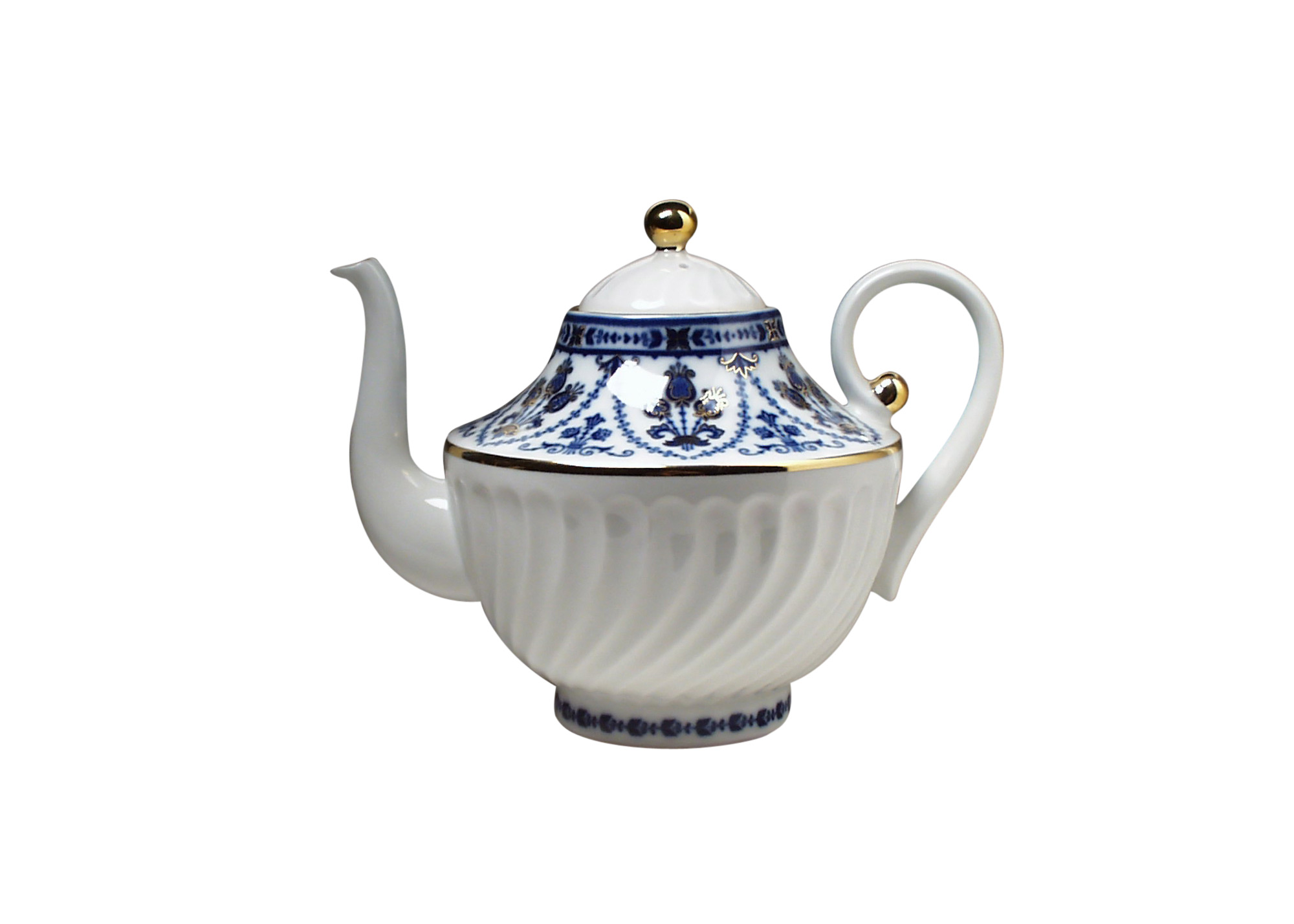 Buy Cobalt Frieze Teapot, medium at GoldenCockerel.com