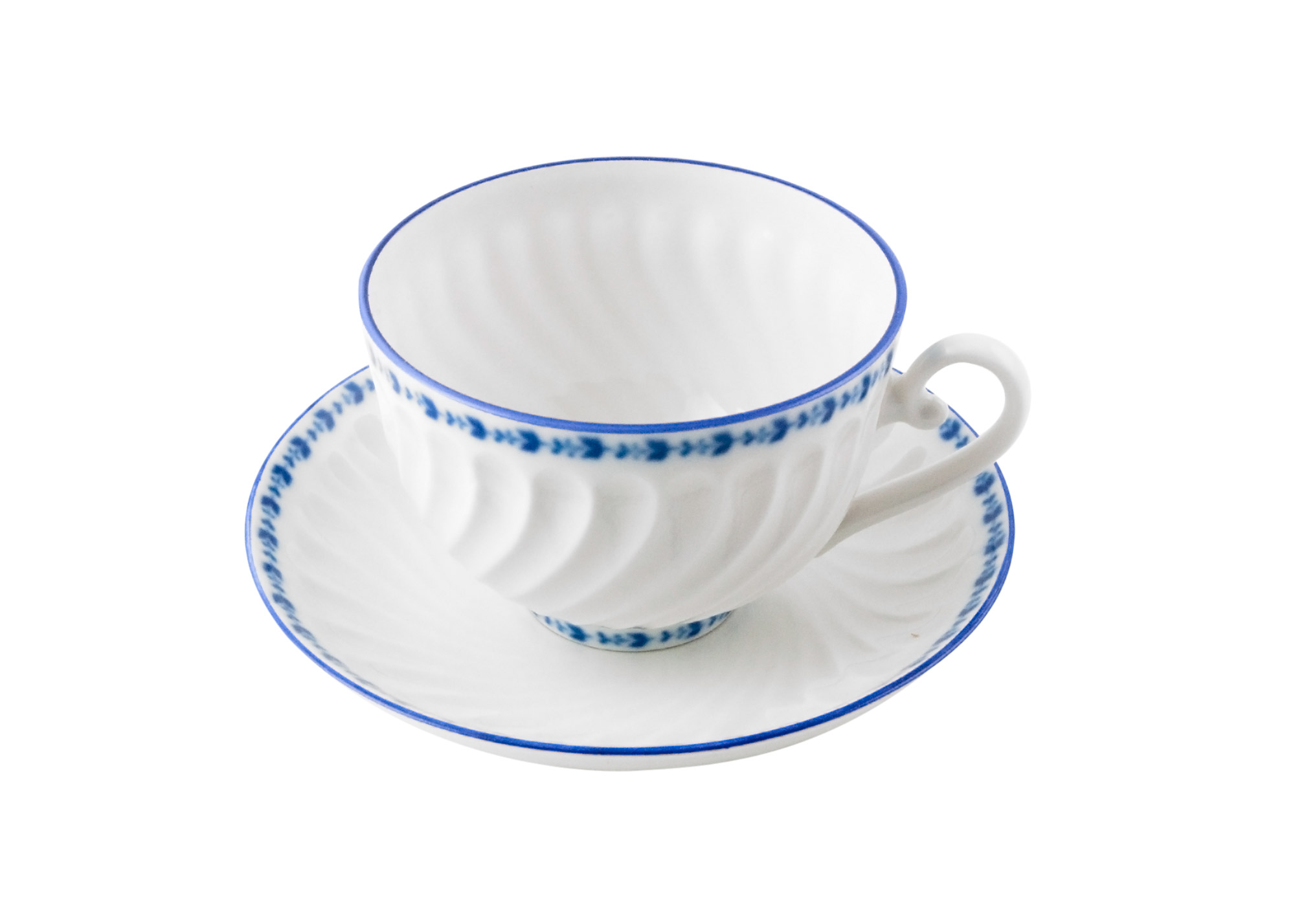 Buy Cobalt Frieze No Gold Tea Cup & Saucer at GoldenCockerel.com