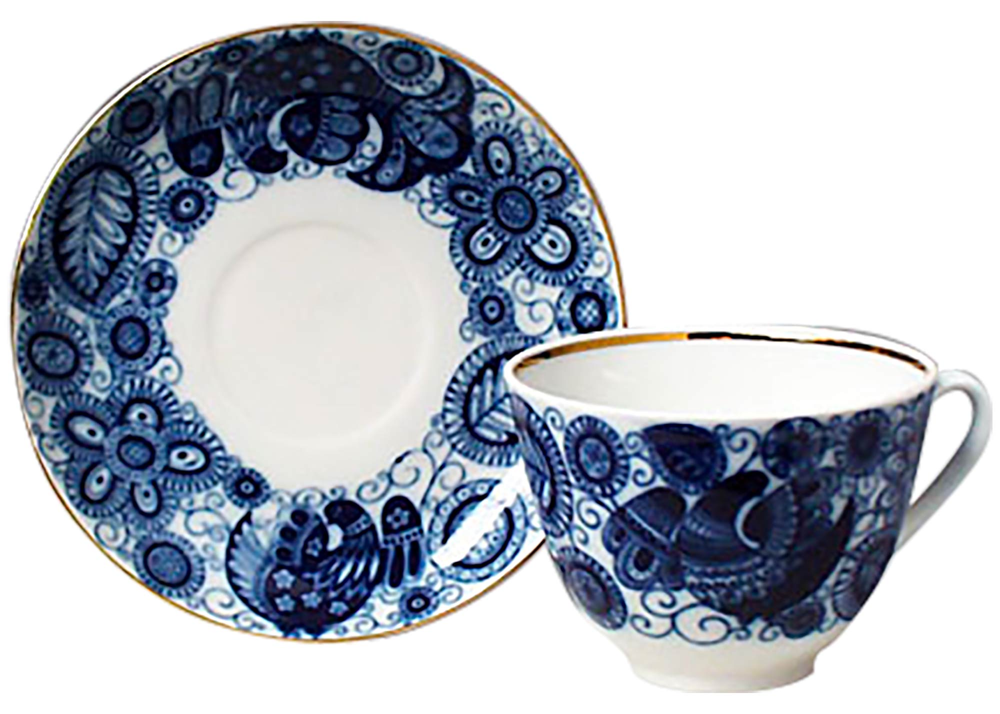 Buy Cobalt Lace Tea Cup and Saucer at GoldenCockerel.com