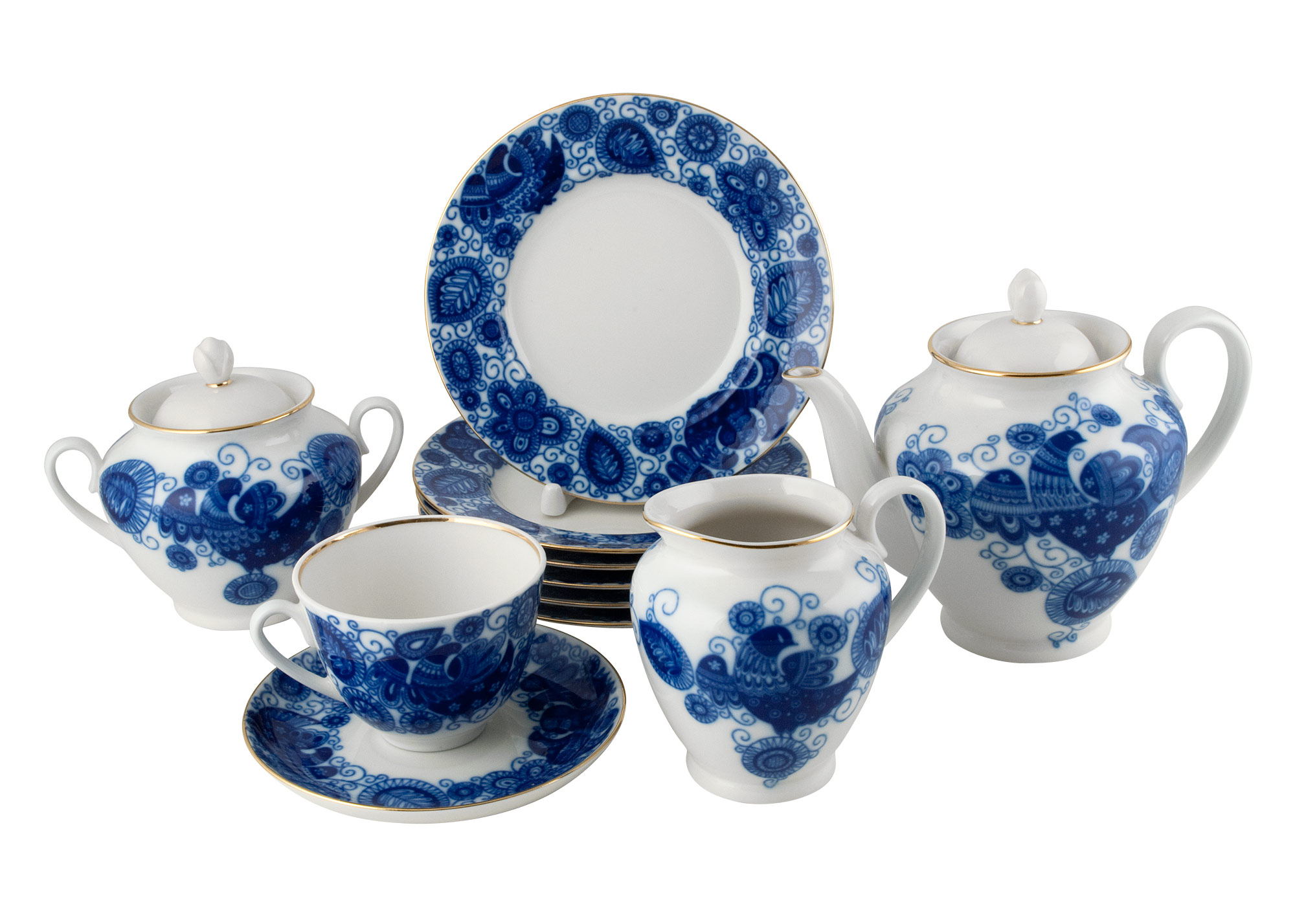 Buy Cobalt Lace Tea Set 15 pc. at GoldenCockerel.com