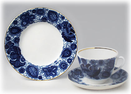 Buy Cobalt Lace Coffee Dessert Plate 6" at GoldenCockerel.com