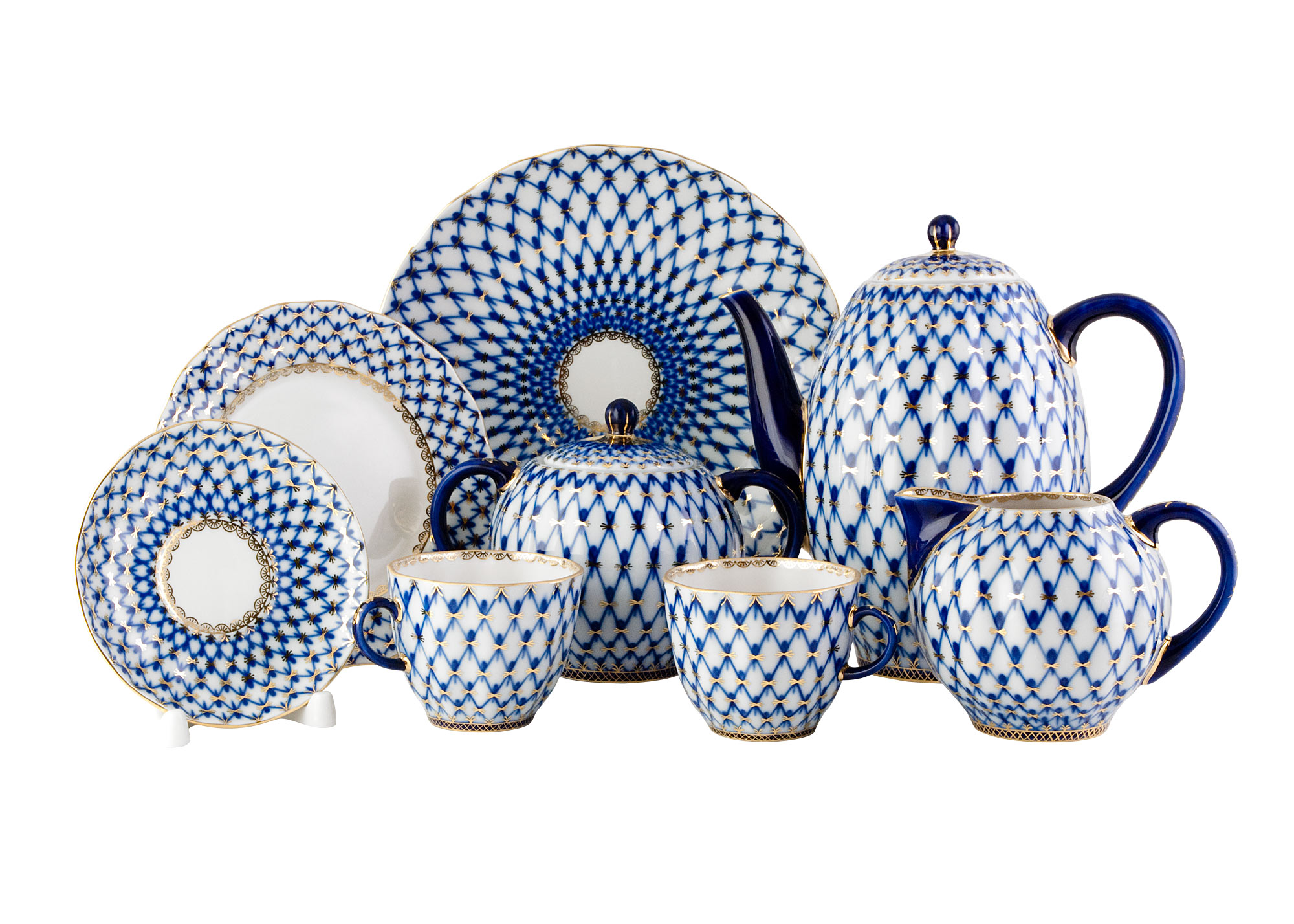 Buy Cobalt Net 24pc.Coffee Set for 6 at GoldenCockerel.com