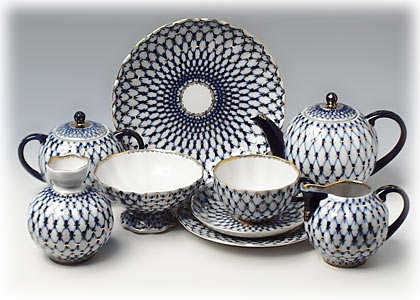 Buy Cobalt Net 23pc. Tea Set Deluxe for 6 at GoldenCockerel.com