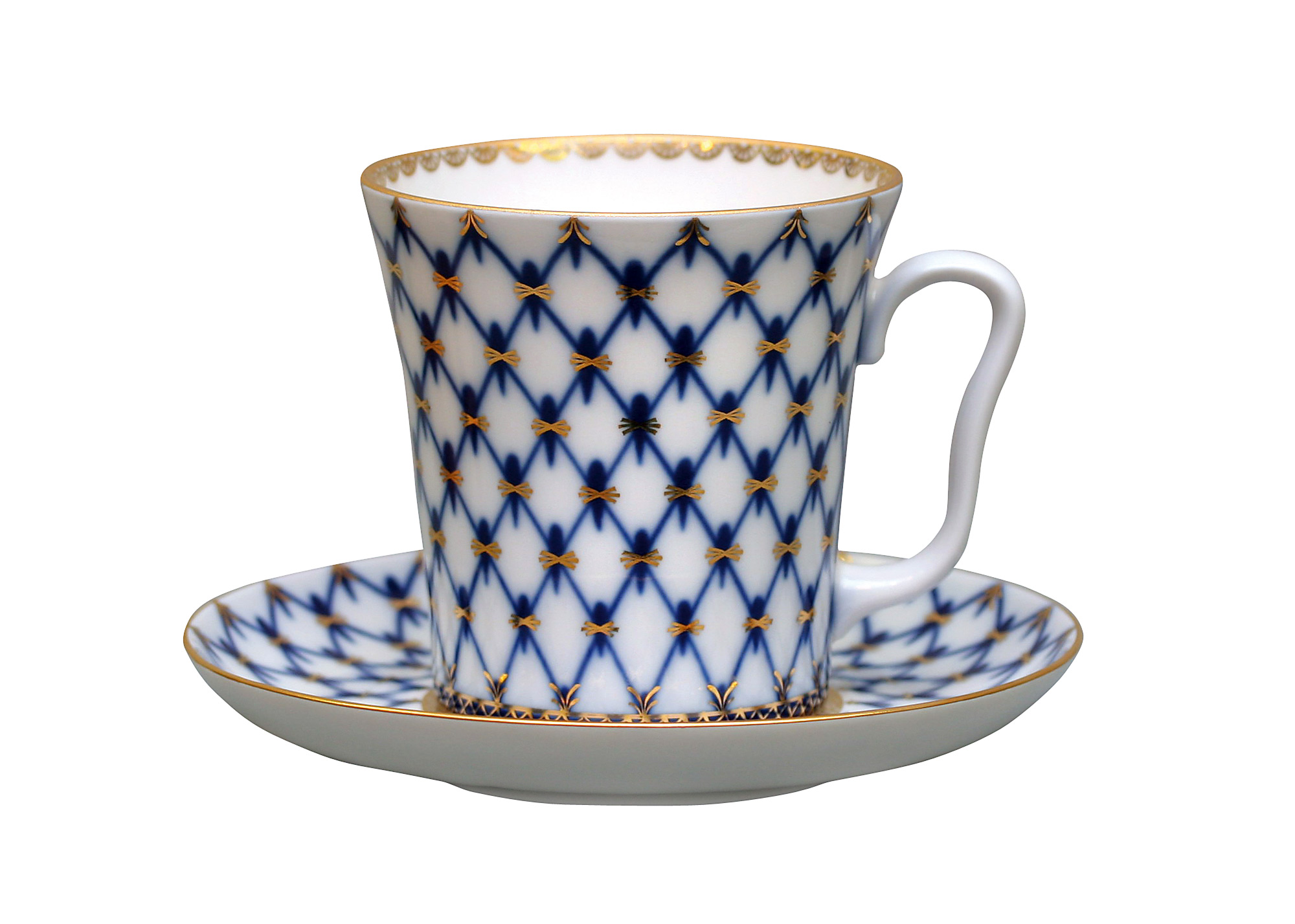 Buy Cobalt Net Mug and Saucer at GoldenCockerel.com