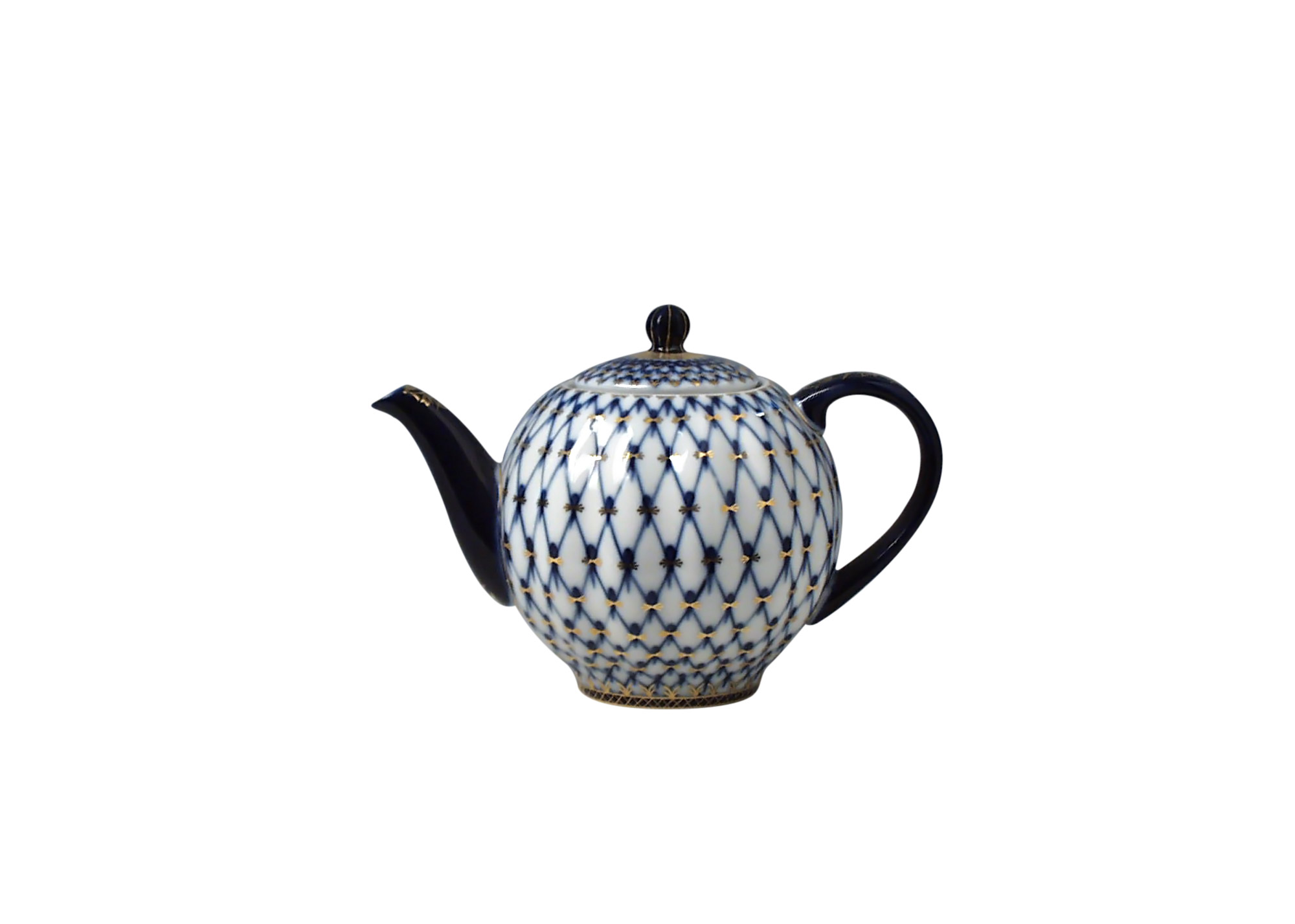 Buy Cobalt Net Porcelain Teapot small at GoldenCockerel.com