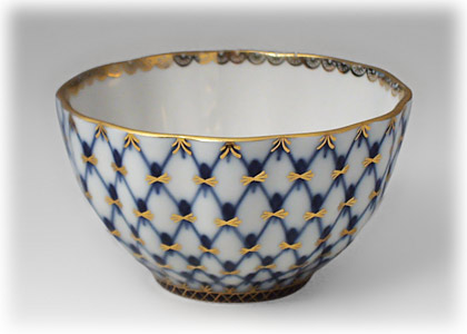 Buy Cobalt Net Handleless cup, tea, sm sugar at GoldenCockerel.com