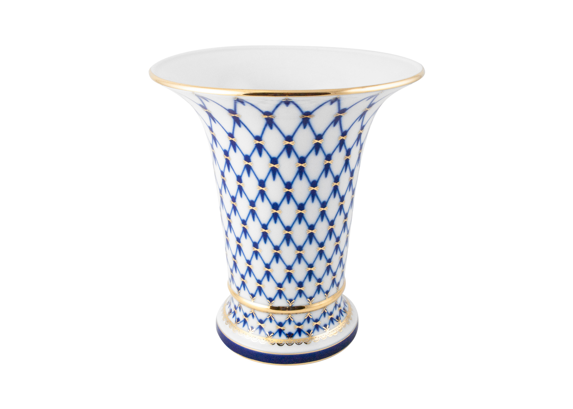 Buy Cobalt Net Vase, Empire-style, 8" x 7" at GoldenCockerel.com