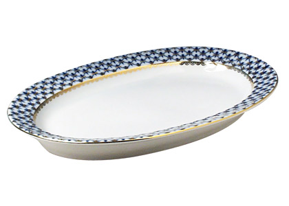 Buy Cobalt Net Oval Platter, 11" at GoldenCockerel.com