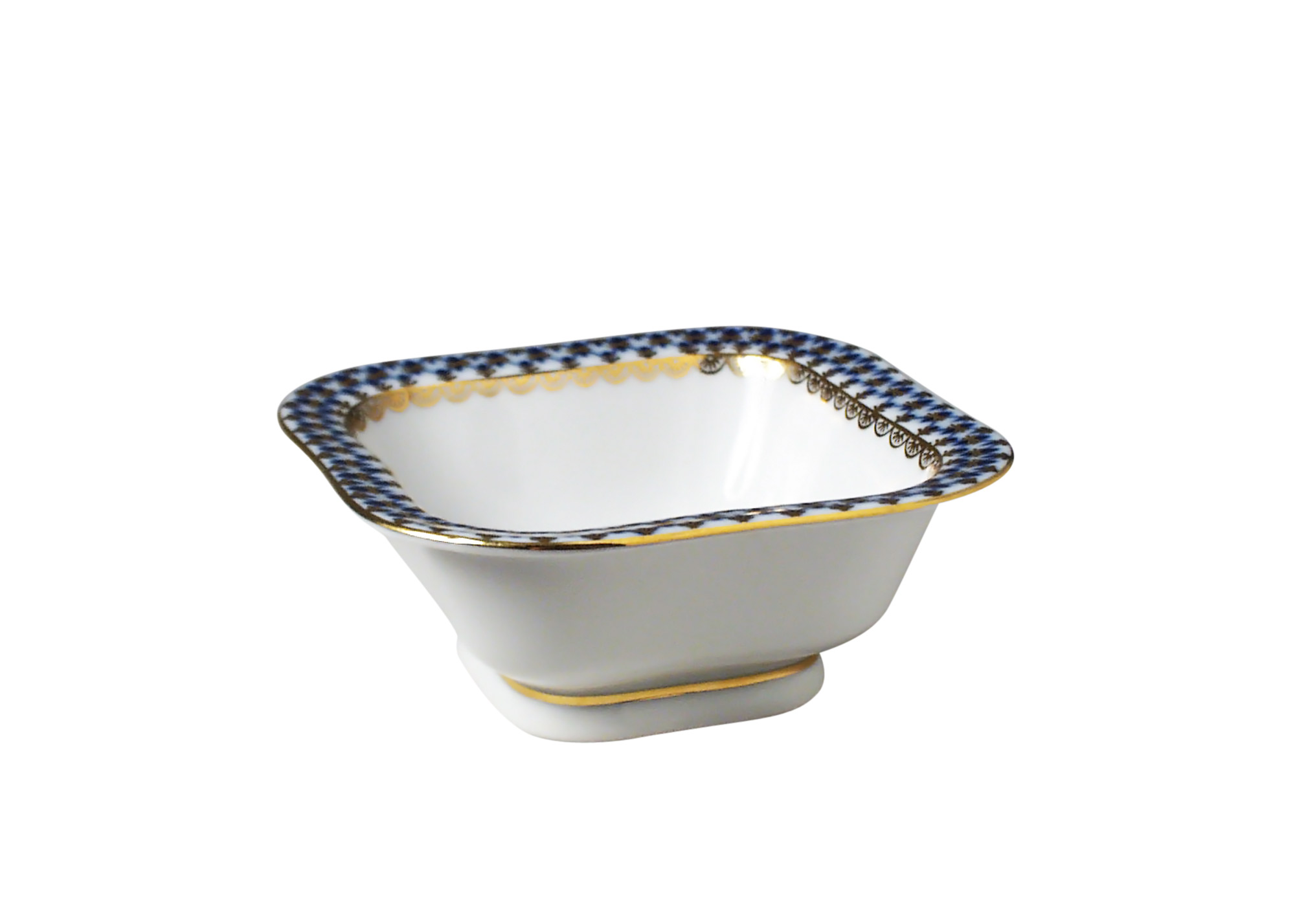 Buy Cobalt Net Square Bowl (1 serving) 4" at GoldenCockerel.com