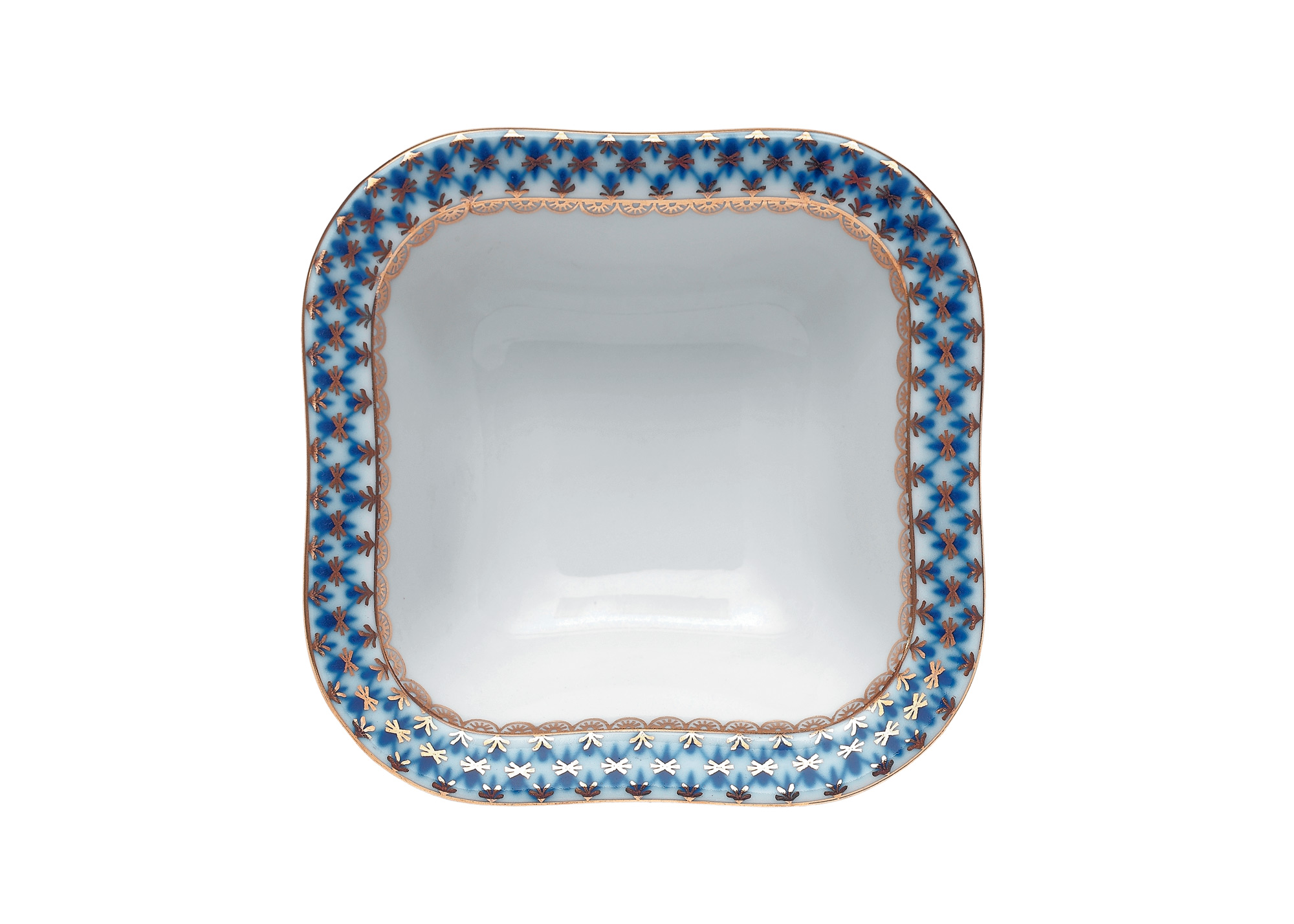 Buy Cobalt Net Square Bowl (2 servings) 5.5" at GoldenCockerel.com