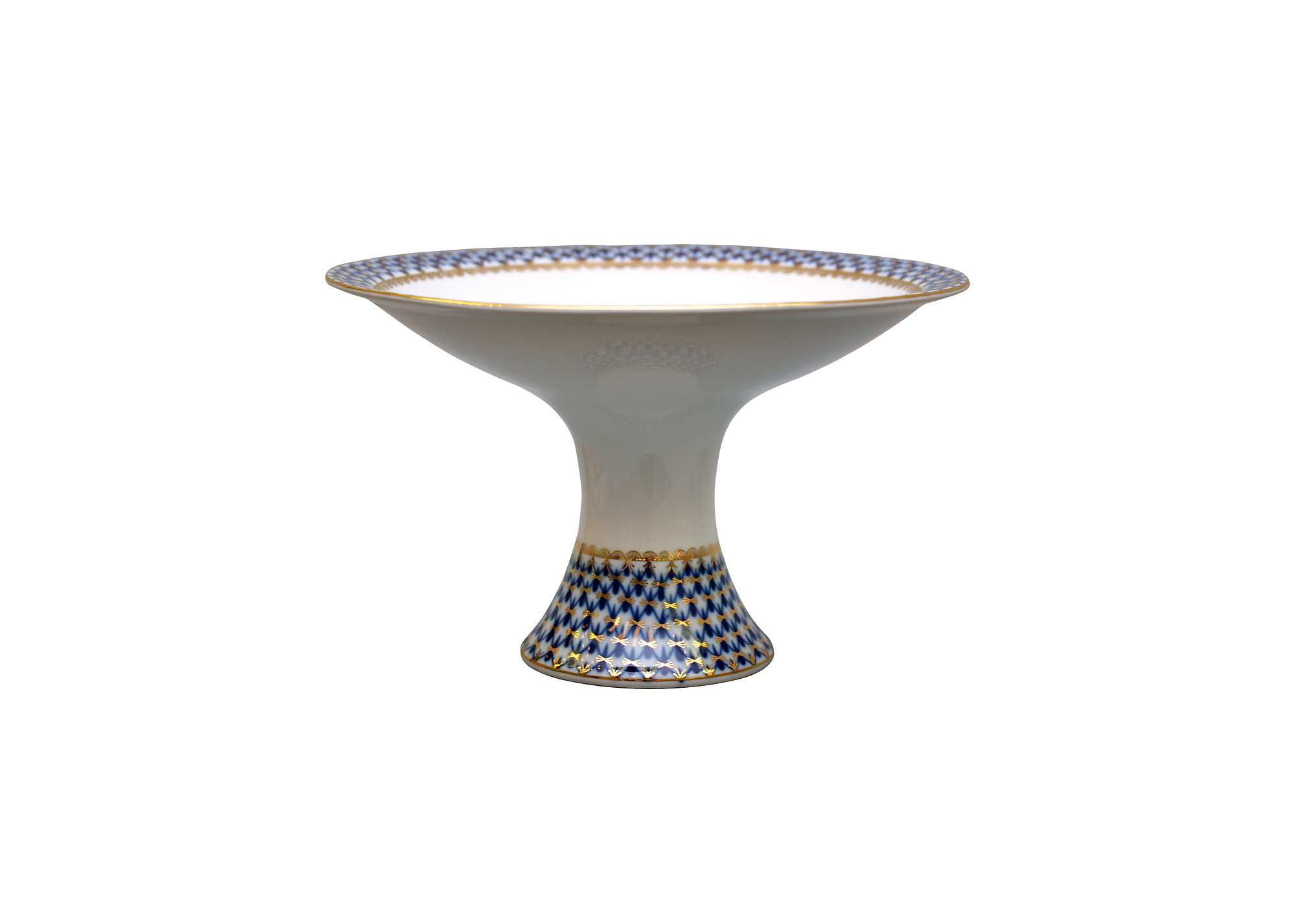 Buy Cobalt Net Fruit Vase w/pedestal, large at GoldenCockerel.com